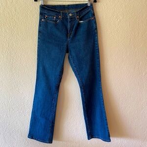 Vintage Ralph Lauren Stretch Saturday Bootcut Jeans Size 6x32 Denim Flare